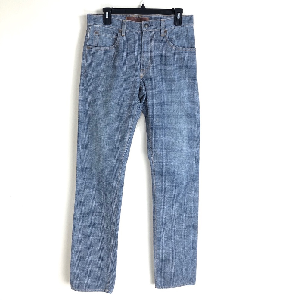 Agave Denim Men’s Straight Leg Relaxed Plaid Jeans